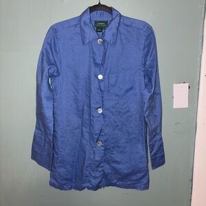 Lauren Ralph Lauren Royal Blue Long Sleeve Button-Up Shirt
